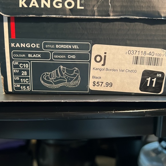 Kangol Shoes Toddler Size 11 Black Leather Velcro‎ Closure Borden Val - Picture 4 of 8